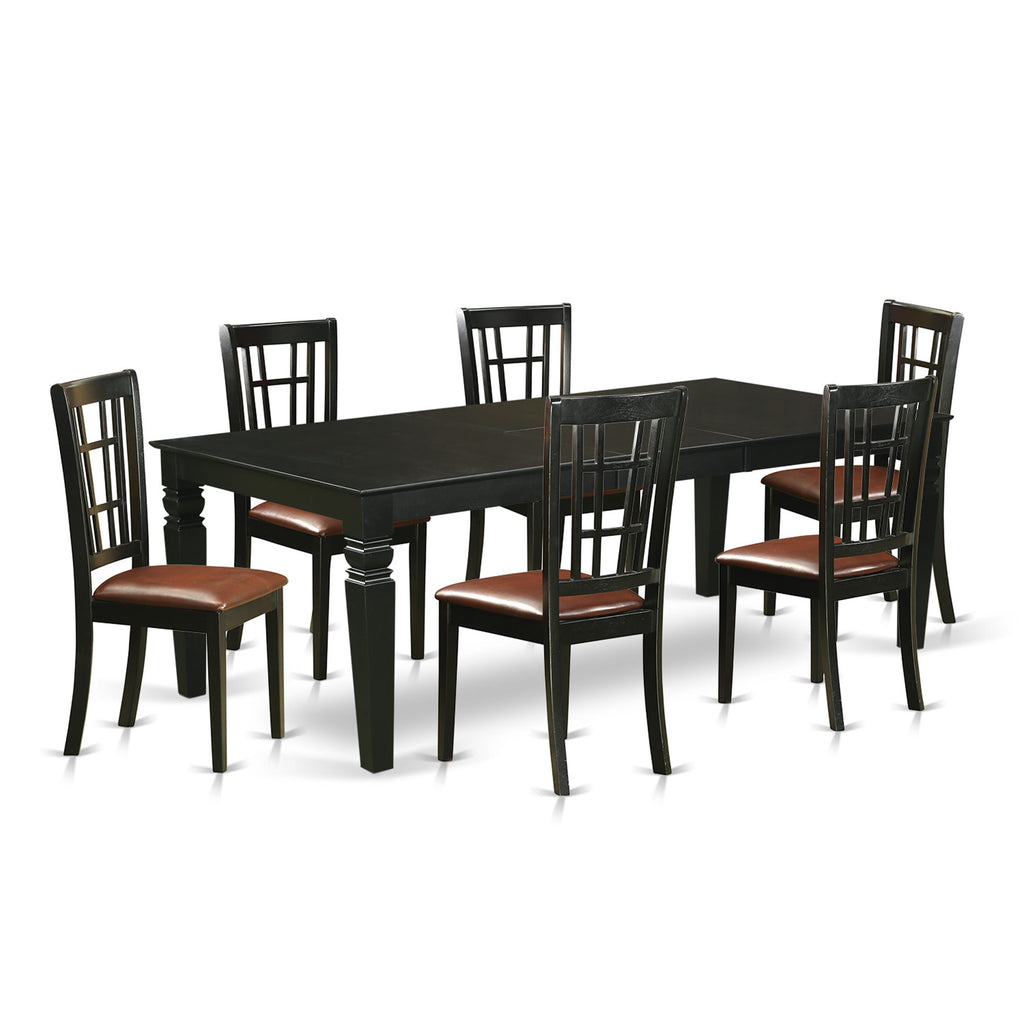 Revamp Your Dining Space with LGNI7-JPA-0D 7-Piece Set Featuring Extendable Table & 6 Chairs