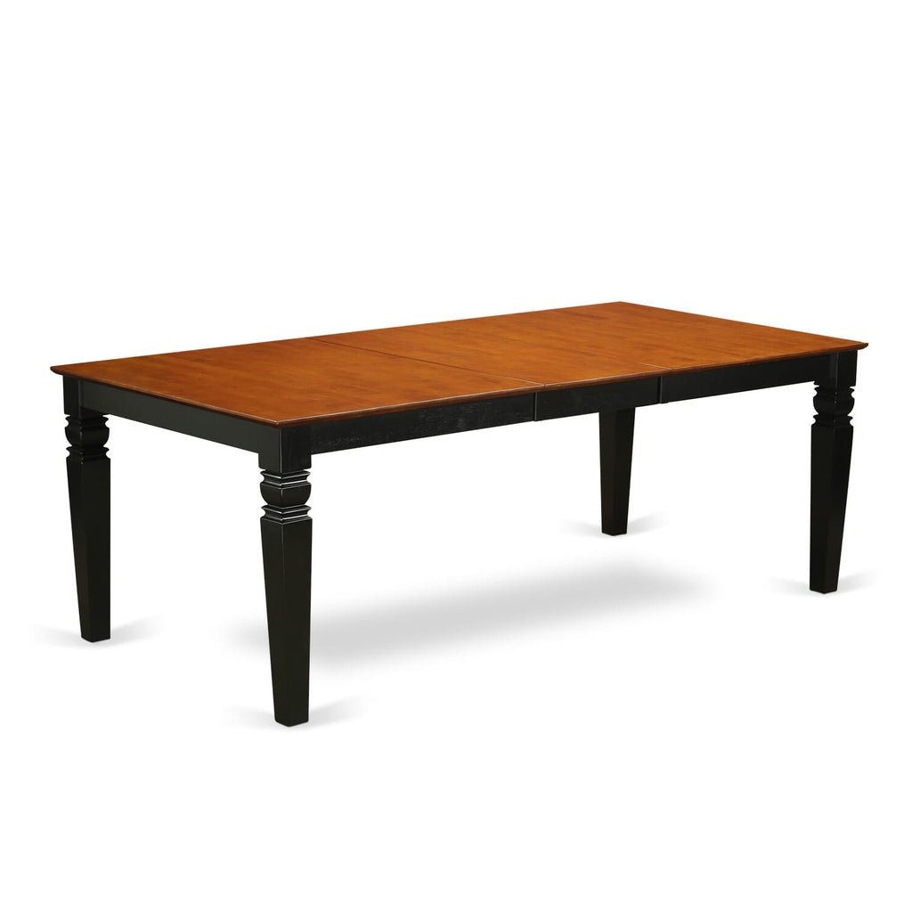 LGNI9-JYB-F 9-Piece Dining Ensemble with Rectangular Expandable Table and Upholstered Chairs, Black & Cherry Finish