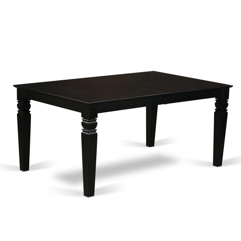 LGGR9-0E5-5 9 Pc Contemporary Wood Dining Ensemble W/ Butterfly Leaf Table & 8 Chairs, 42x84 Black