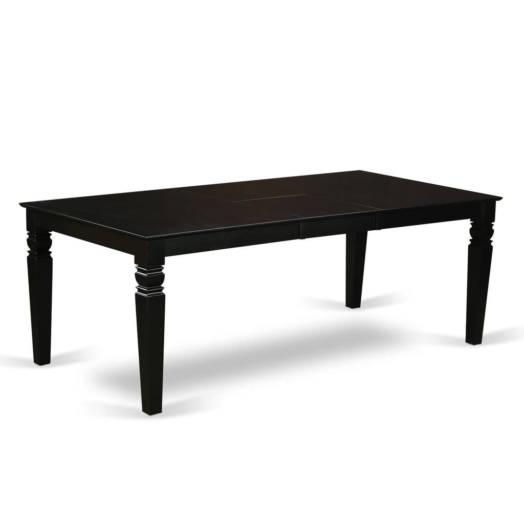 LGGR9-0E5-5 9 Pc Contemporary Wood Dining Ensemble W/ Butterfly Leaf Table & 8 Chairs, 42x84 Black