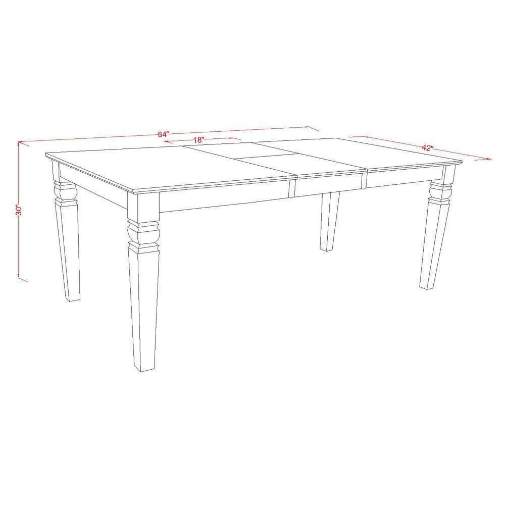 LGAB5-BAG-L4 Unique 5-Piece Dining Ensemble with Extendable Table & Creamy Faux Leather Chairs