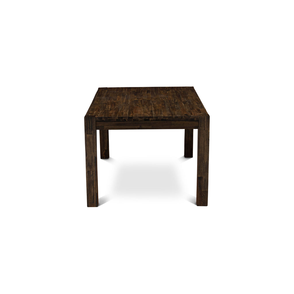 LMSI7-CK-VS 7-Piece Set with Rustic Wood Table & Limelight Upholstered Chairs, Jacobean Finish, 40x72