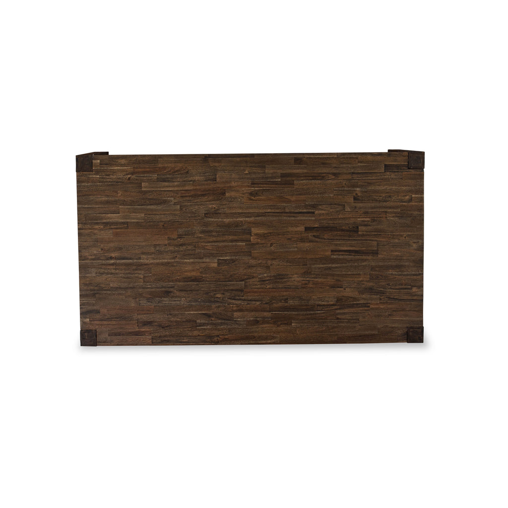 Create a Cozy Dining Experience with  LMVE9-PA-09 Rustic Wood Table & 8 Linen Fabric Chairs Set