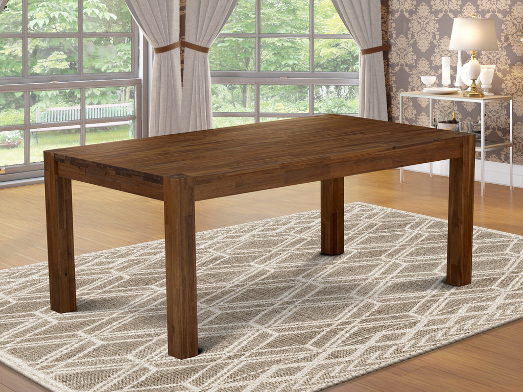 LM7-0F-I Elegant Lismore Rectangle Dining Table - Walnut Rustic Charm 40x72 Wood Design