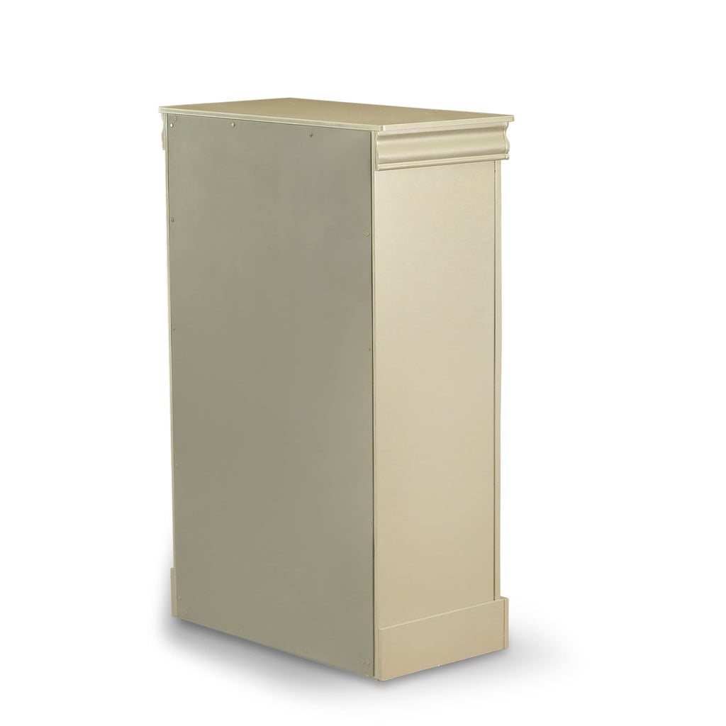 LP04-1NPG06 Elegant 2-Piece Bedroom Ensemble with Queen Metallic Bed and Chest in Gold Finish