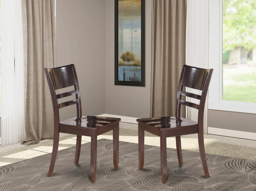 LYC-CB3-G Charming Lynfield Ladder Design Dining Chairs - Cappuccino, Set for Two