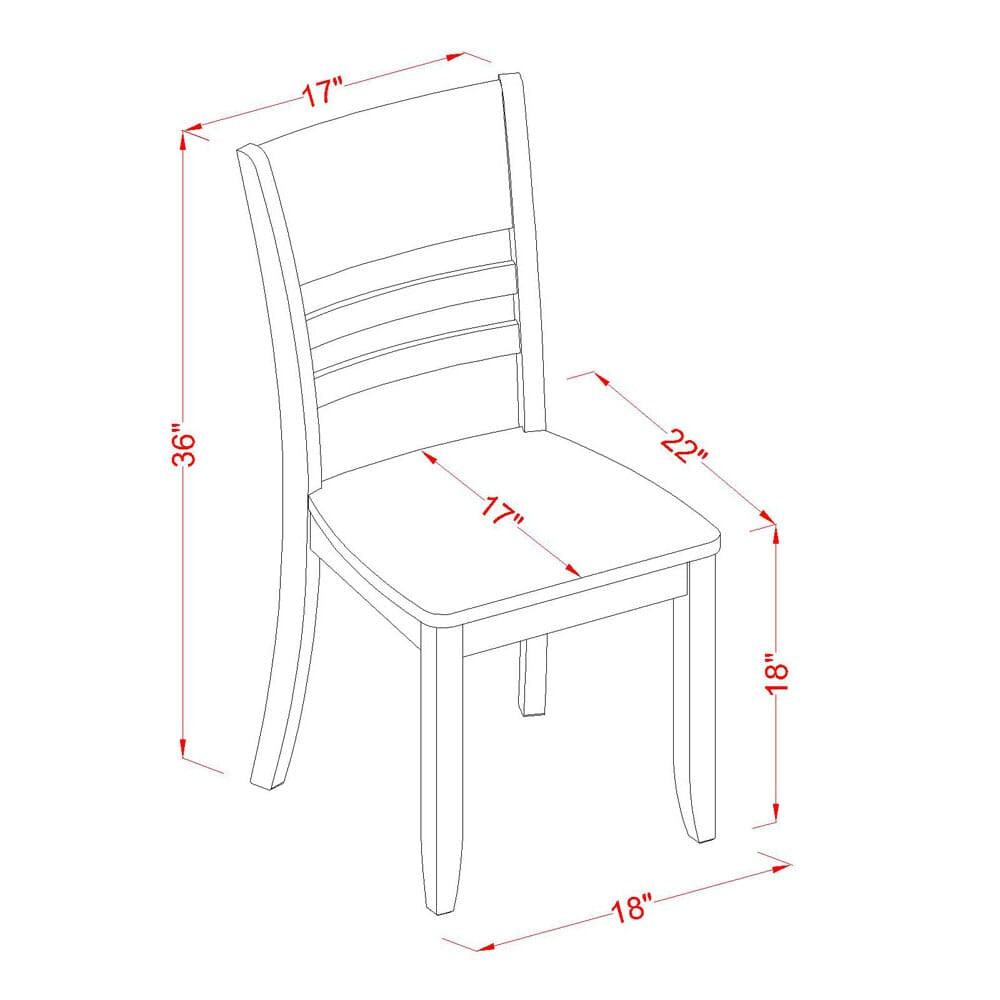 LYC-CB3-G Charming Lynfield Ladder Design Dining Chairs - Cappuccino, Set for Two