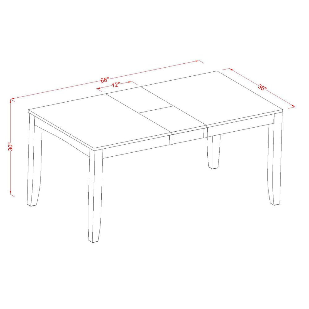 LYPF7-846-C 7-Piece Dining Ensemble with Rectangular Table and Chairs, Warm Cappuccino Finish