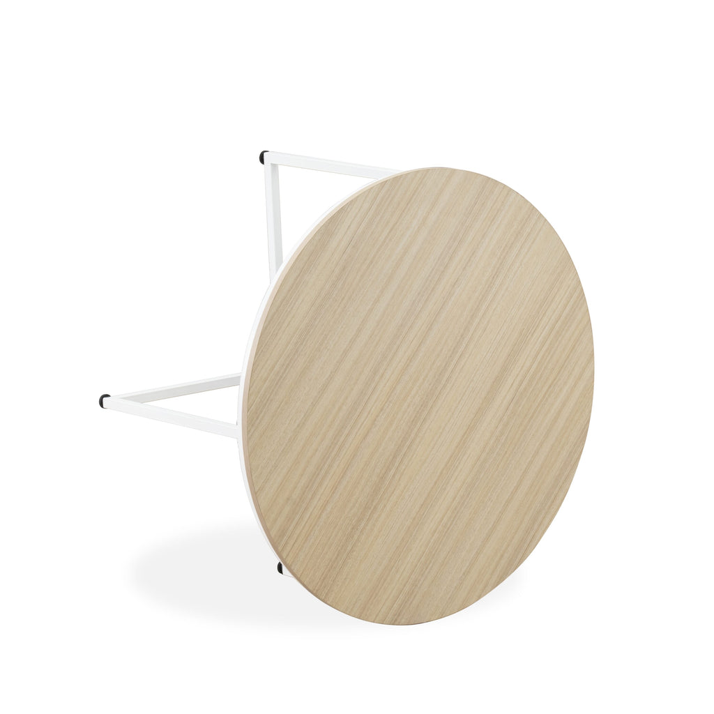 MDCTWYN Madison Round Center Table with White Powder Frame and Laminate Top, 35 Inch