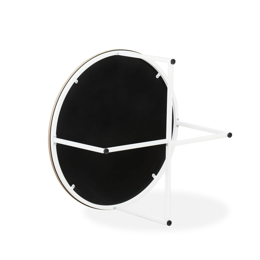 MDCTWYN Madison Round Center Table with White Powder Frame and Laminate Top, 35 Inch