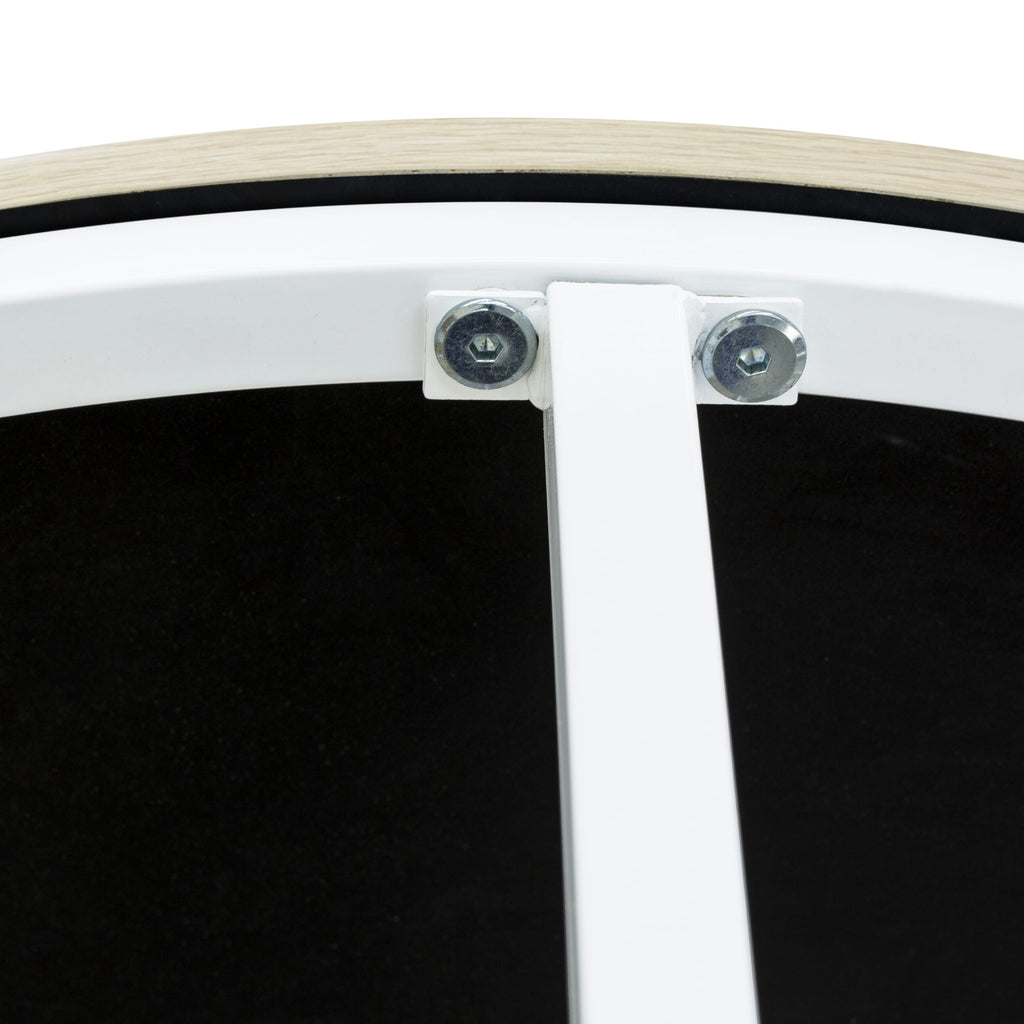 MDCTWYN Madison Round Center Table with White Powder Frame and Laminate Top, 35 Inch