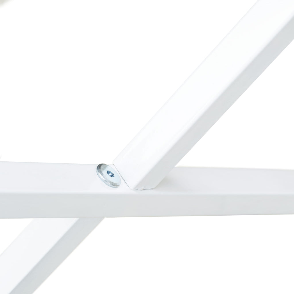 MDCTWYN Madison Round Center Table with White Powder Frame and Laminate Top, 35 Inch