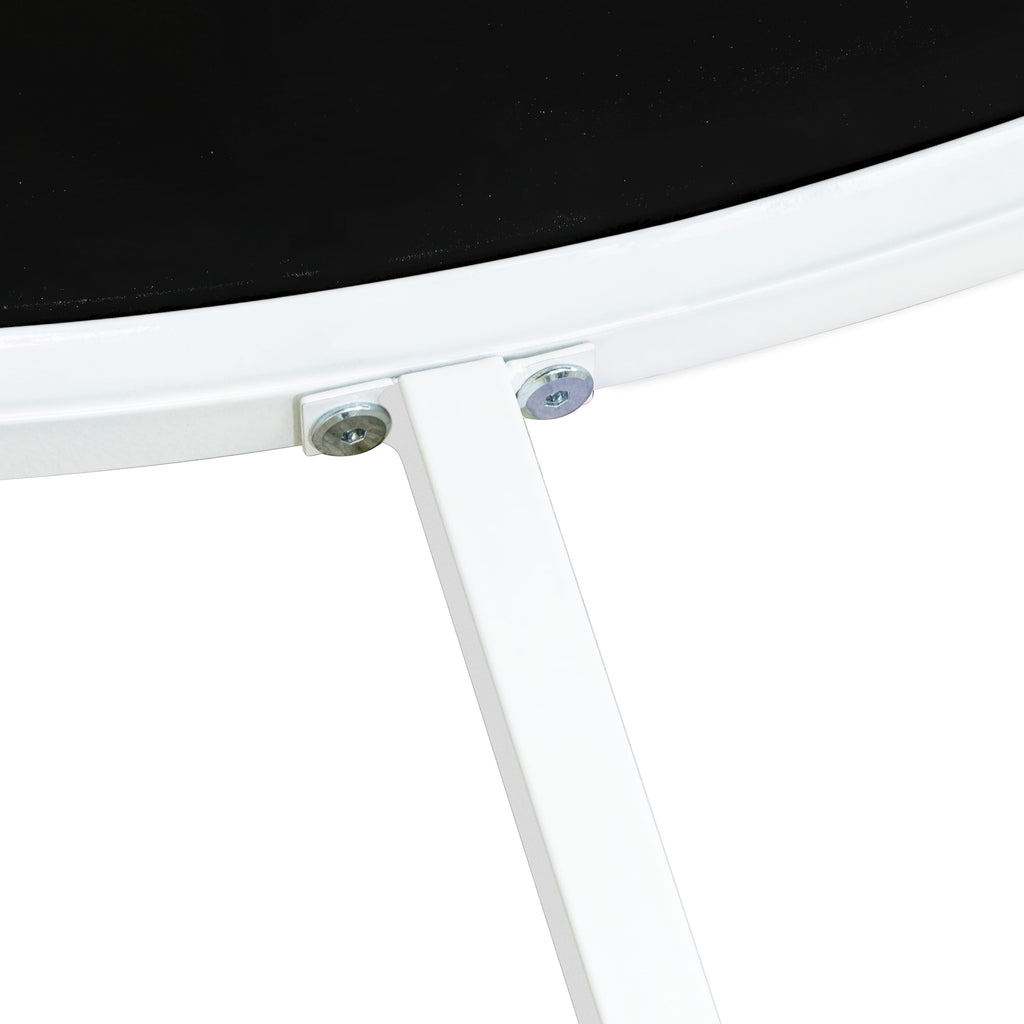 MDCTWYN Madison Round Center Table with White Powder Frame and Laminate Top, 35 Inch