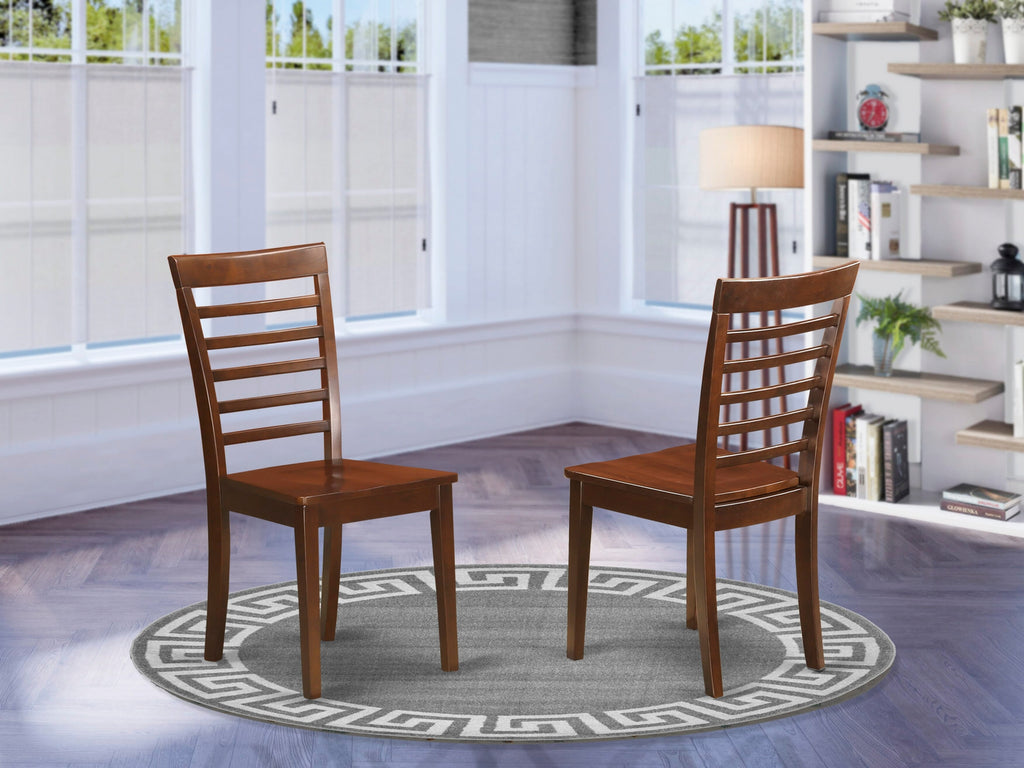 Elegant Ladder Back Chairs MLC-MFI-3 in Mahogany Finish for Dining, Set of 2