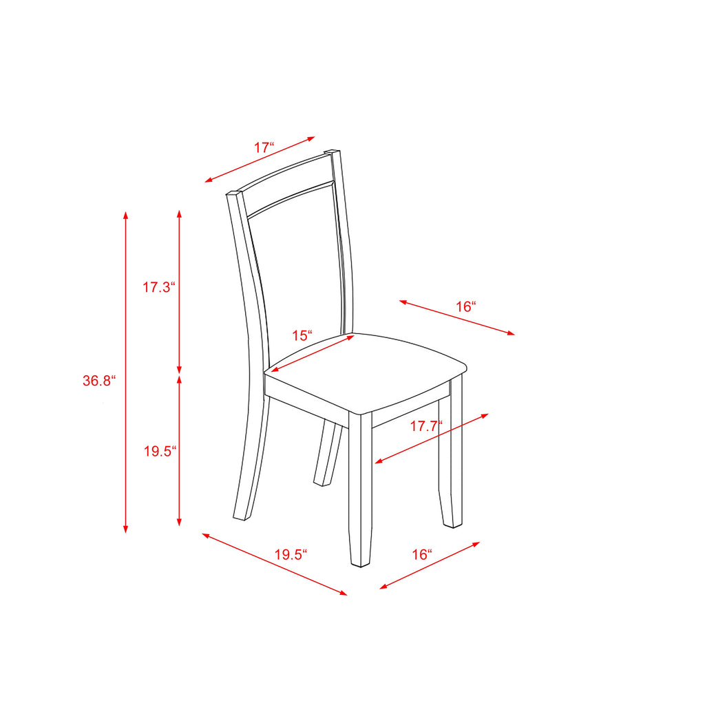 MZC0TXW Monza Dining Chairs in Elegant Cream Upholstery, Set of 2 with Wirebrush Finish in White Linen