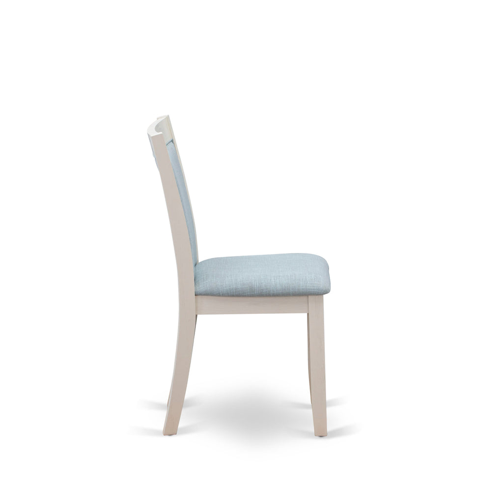 7-Piece Dining Set X077MXOPT-N with X-Leg Table & 6 Blue Fabric Chairs, 40x72 In Dynamic Hues