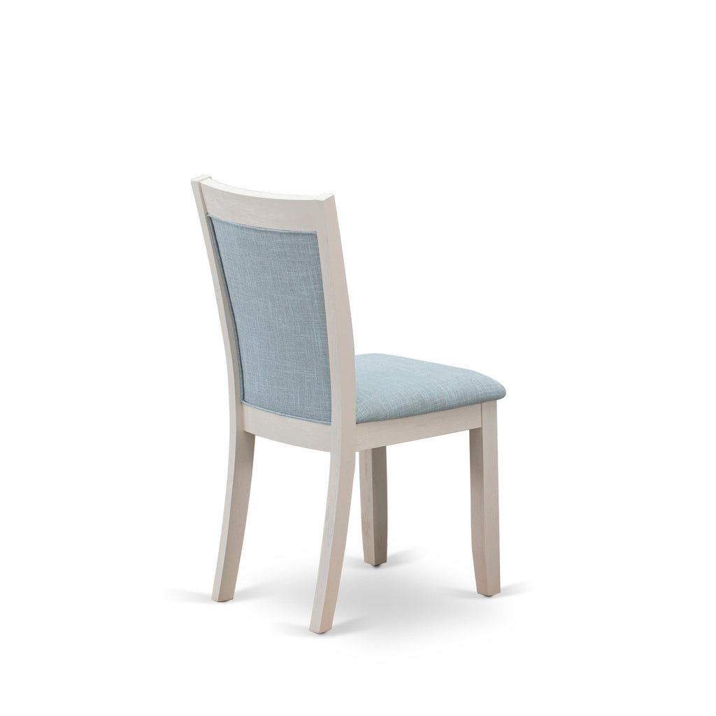 7-Piece Dining Set X077MXOPT-N with X-Leg Table & 6 Blue Fabric Chairs, 40x72 In Dynamic Hues