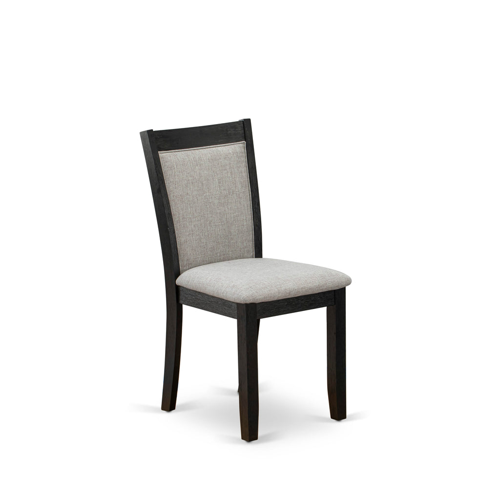 AMMZ3-YXA-00 Cozy 3-Pc Dining Set with Round Table & Two Upholstered Boucle Chairs, Black Finish, 36x36