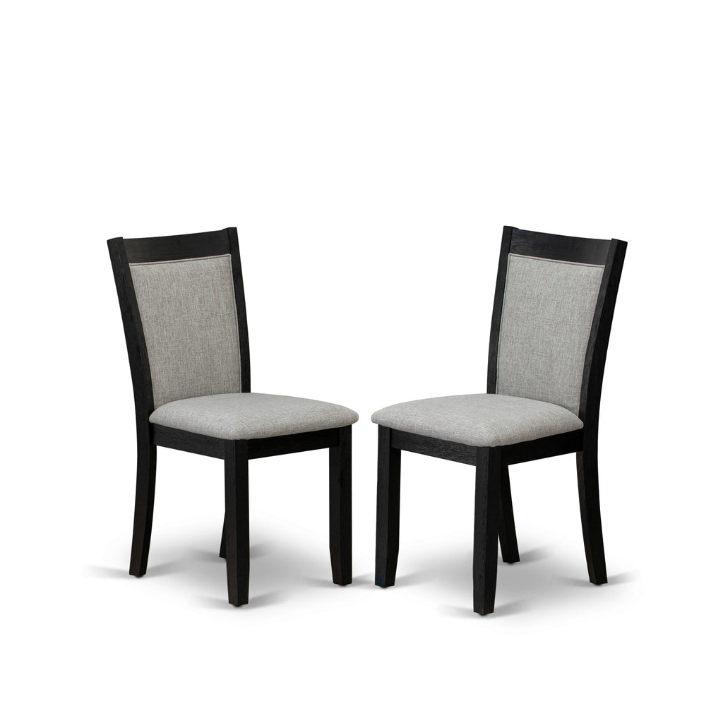 Elegant 3-Piece Dining Ensemble DMMZ3-URI-LE Dropleaf Wooden Table & Shitake Linen Chairs