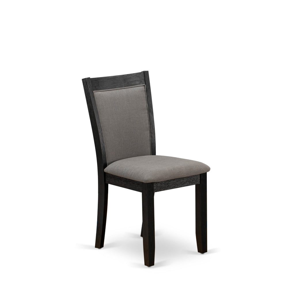 V677M29DM-X Deluxe 9-Piece Dining Ensemble with V-Shaped Table & 8 Gotham Grey Fabric Chairs - 40x72 Tabletop, Multicolor Design