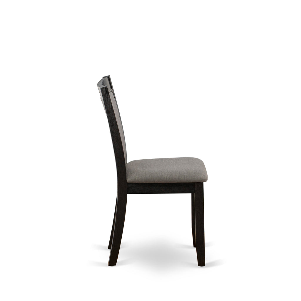 HBMZ3-ROM-05 3-Piece Dining Set with Rounded Table and Two Upholstered Chairs in Gotham Grey