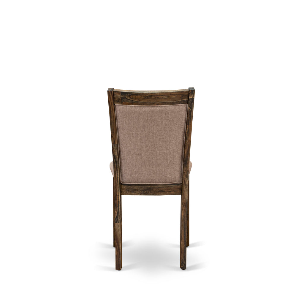 5 Piece Dining Ensemble I3MZ5 in Distressed Jacobean - Round Table and Dark Parson Chairs for Four