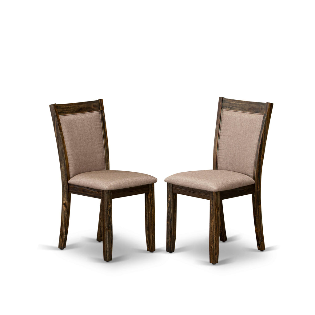5 Piece Dining Ensemble I3MZ5 in Distressed Jacobean - Round Table and Dark Parson Chairs for Four