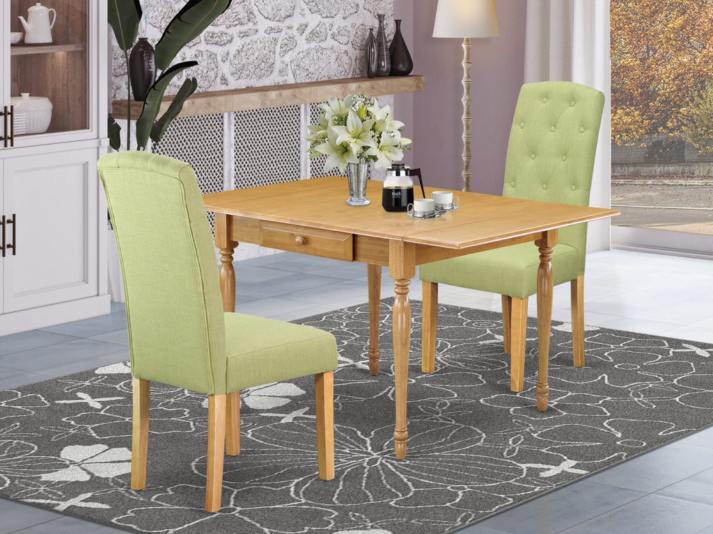 Elegantly Crafted Dining Ensemble MZCE3-V47-9Z Versatile Rectangular Table & 2 Upholstered Chairs