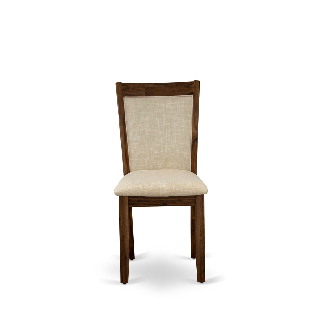 Dining Set with Pedestal Table and Parsons Chairs HBMZ5-HA0-CA – 5 Piece, 42 Inch in Timeless Walnut Finish