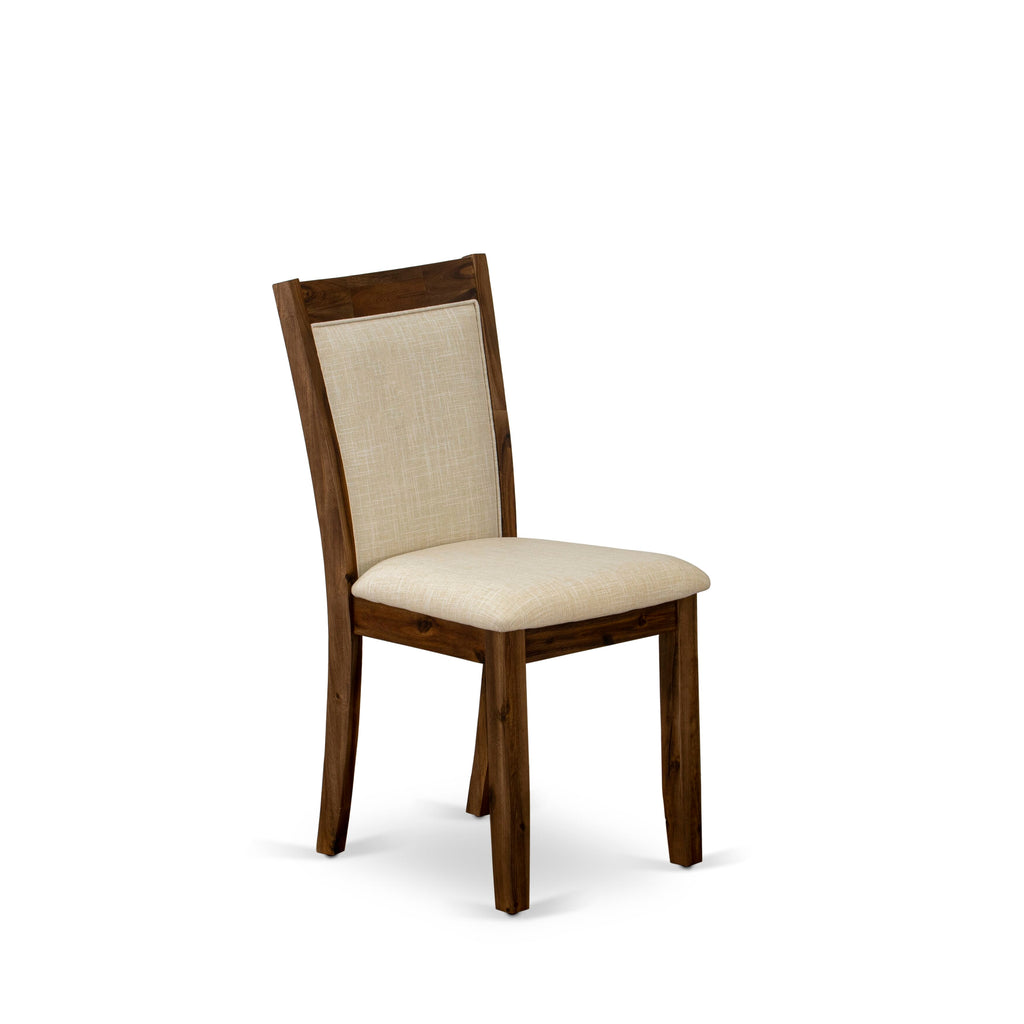 Dining Set with Pedestal Table and Parsons Chairs HBMZ5-HA0-CA – 5 Piece, 42 Inch in Timeless Walnut Finish