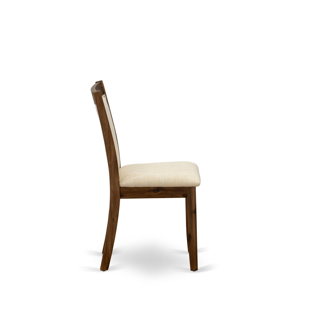 Dining Set with Pedestal Table and Parsons Chairs HBMZ5-HA0-CA – 5 Piece, 42 Inch in Timeless Walnut Finish