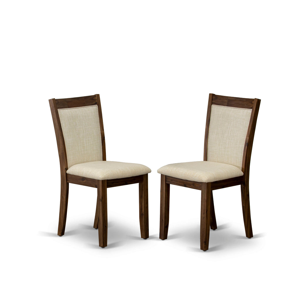 Dining Set with Pedestal Table and Parsons Chairs HBMZ5-HA0-CA – 5 Piece, 42 Inch in Timeless Walnut Finish