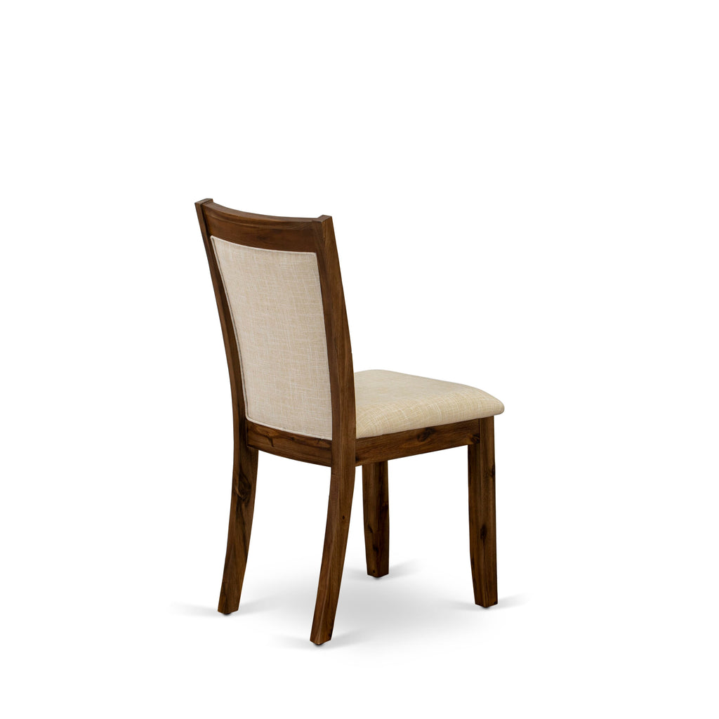 Dining Set with Pedestal Table and Parsons Chairs HBMZ5-HA0-CA – 5 Piece, 42 Inch in Timeless Walnut Finish