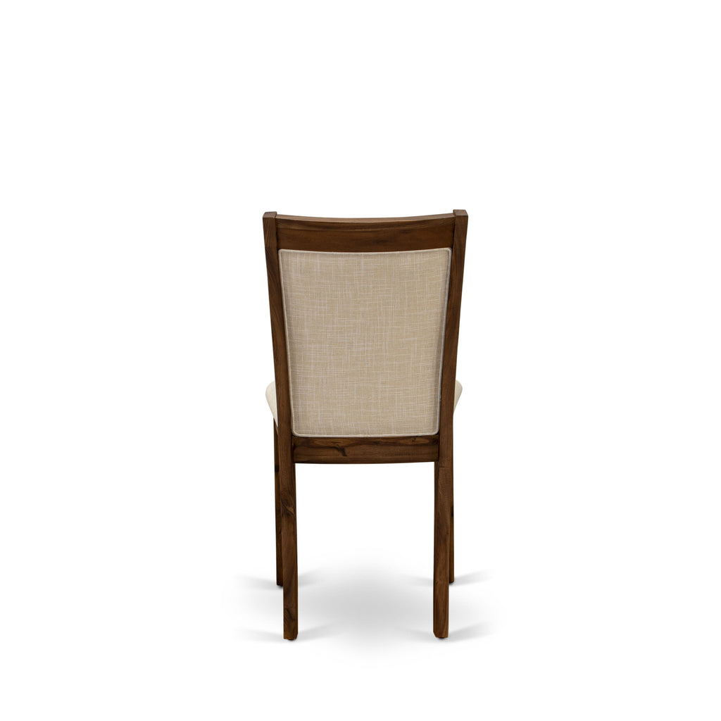 Dining Set with Pedestal Table and Parsons Chairs HBMZ5-HA0-CA – 5 Piece, 42 Inch in Timeless Walnut Finish