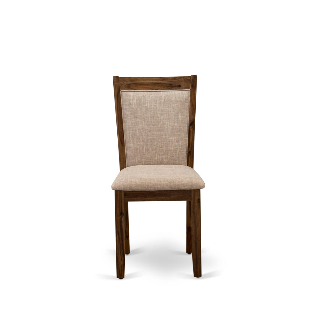 I3MZ5-0R4 5-Piece Contemporary Dining Ensemble Featuring Pedestal Table & Light Tan Upholstery Chairs