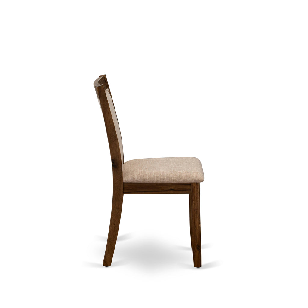 I3MZ5-0R4 5-Piece Contemporary Dining Ensemble Featuring Pedestal Table & Light Tan Upholstery Chairs