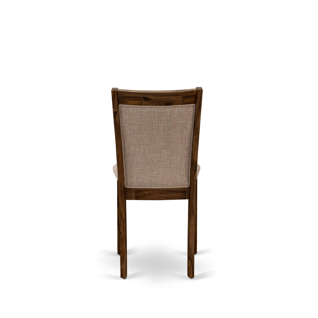 I3MZ5-0R4 5-Piece Contemporary Dining Ensemble Featuring Pedestal Table & Light Tan Upholstery Chairs