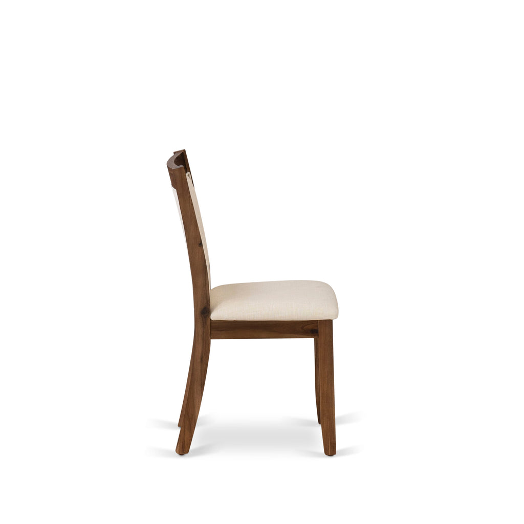 X726MY6AJ-7 Stylish 5-Piece Dining Ensemble with Upholstery for Four, Featuring X-Leg Rectangle Table and Beige Fabric Chairs, 36x60 inches, Multicolor
