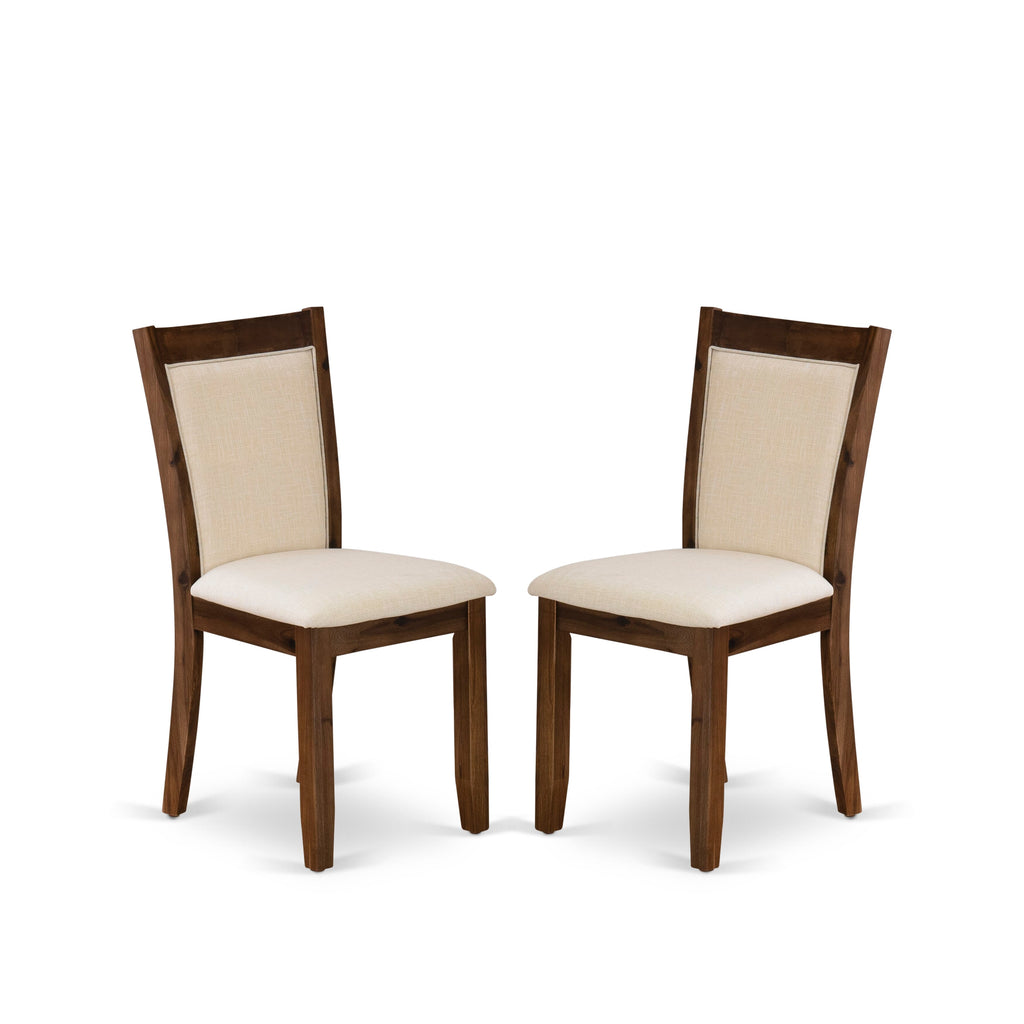 X726MY6AJ-7 Stylish 5-Piece Dining Ensemble with Upholstery for Four, Featuring X-Leg Rectangle Table and Beige Fabric Chairs, 36x60 inches, Multicolor