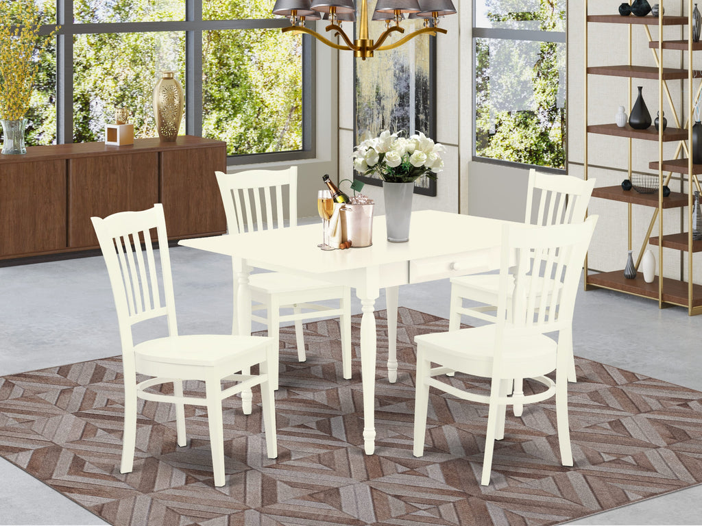 MZGR5-ARY-U 5-Piece Dining Collection with Expandable Table and Seating in Crisp Linen Finish