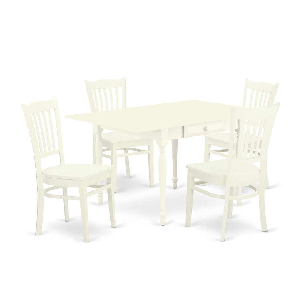 MZGR5-ARY-U 5-Piece Dining Collection with Expandable Table and Seating in Crisp Linen Finish