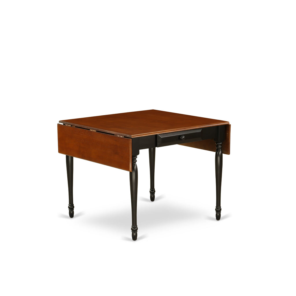 MZAV5-I2H-F 5 Piece Dining Set for Four with Dropleaf Table and Chairs - 36x54 Inches, Black & Cherry