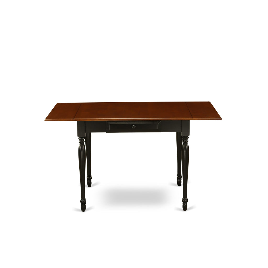 MZAV5-I2H-F 5 Piece Dining Set for Four with Dropleaf Table and Chairs - 36x54 Inches, Black & Cherry