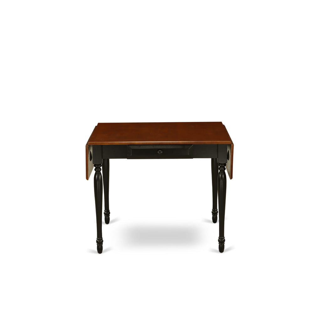 MZT-BX7-8 Sleek Monza Mid-Century Rectangle Table with Dropleaf & Chic Legs, 36x54, Cherry Black