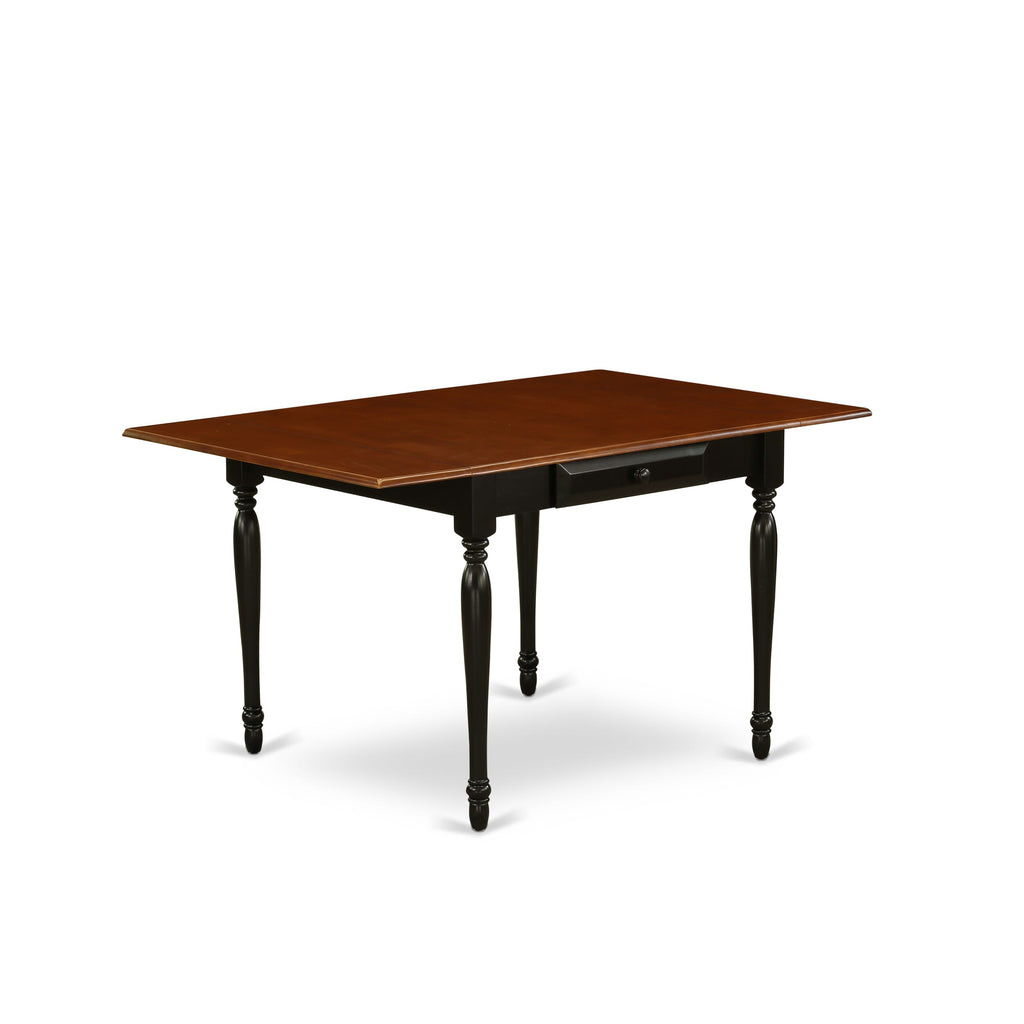 MZAV5-I2H-F 5 Piece Dining Set for Four with Dropleaf Table and Chairs - 36x54 Inches, Black & Cherry