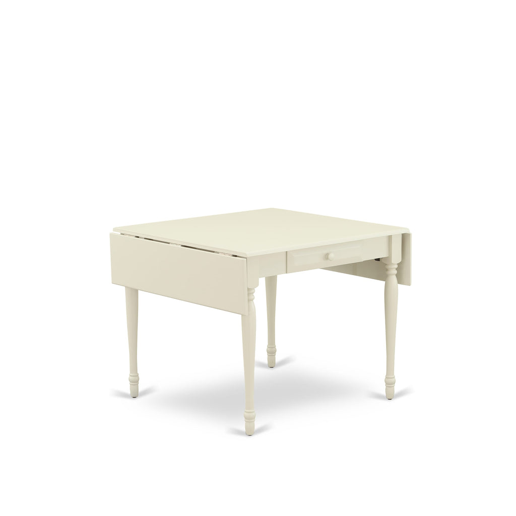 MZAV5-QX2-M 5-Piece Dining Set Drop-Leaf Table & Four Chairs, Elegant White Finish