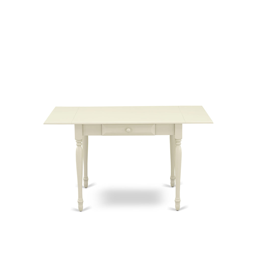 MZAV5-QX2-M 5-Piece Dining Set Drop-Leaf Table & Four Chairs, Elegant White Finish