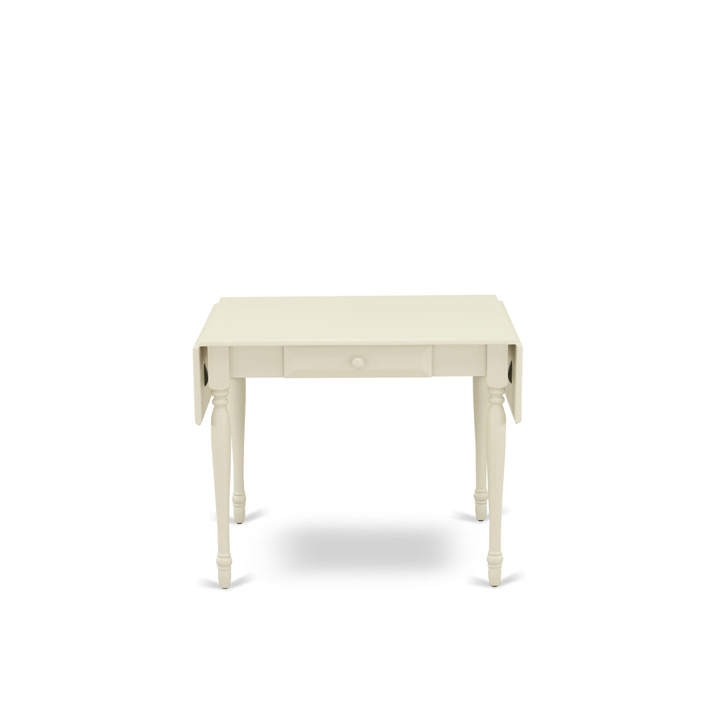 MZAV5-QX2-M 5-Piece Dining Set Drop-Leaf Table & Four Chairs, Elegant White Finish