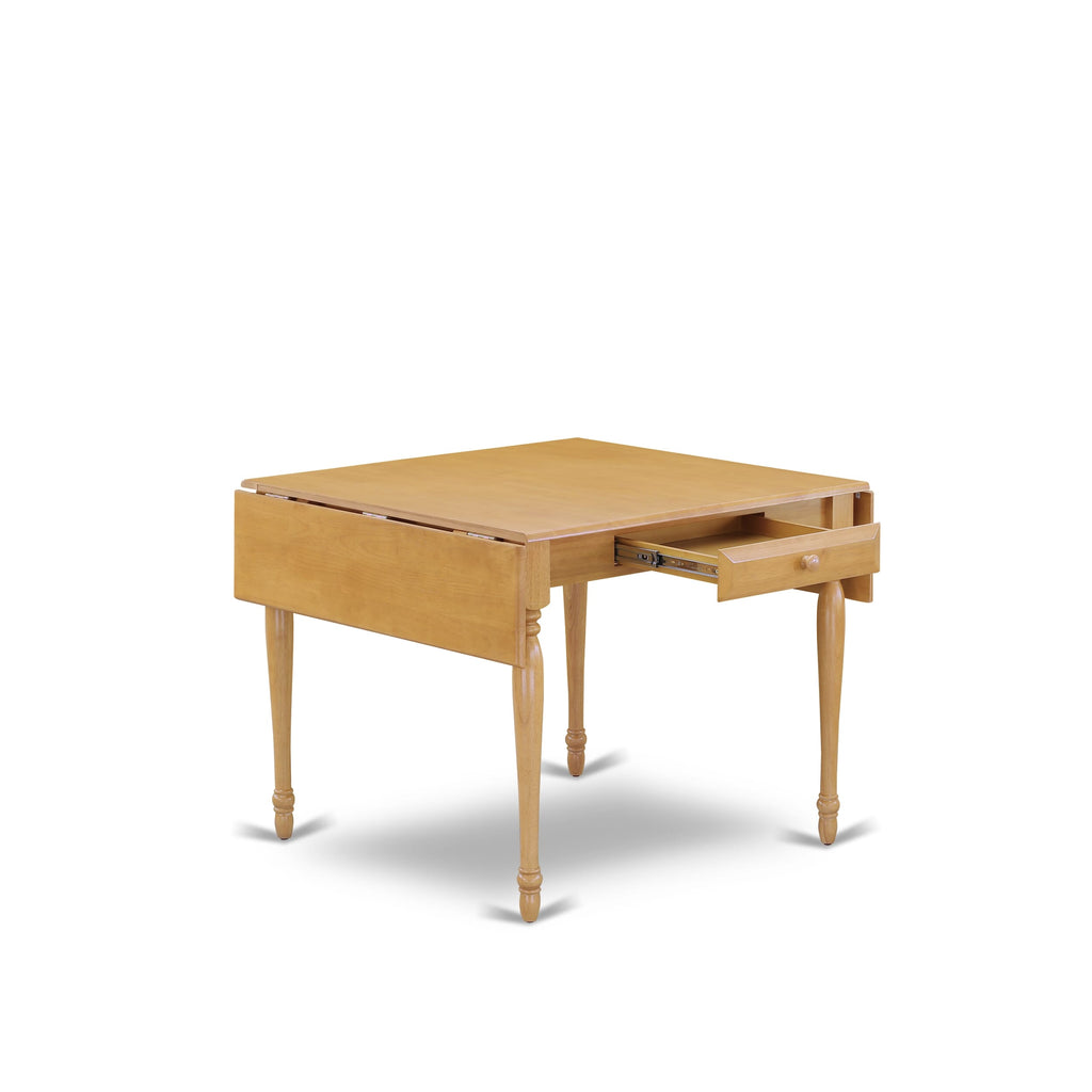 MZAV5-3UT-Q 5 Piece Oak Dining Ensemble with Dropleaf Table and Cushioned Seats