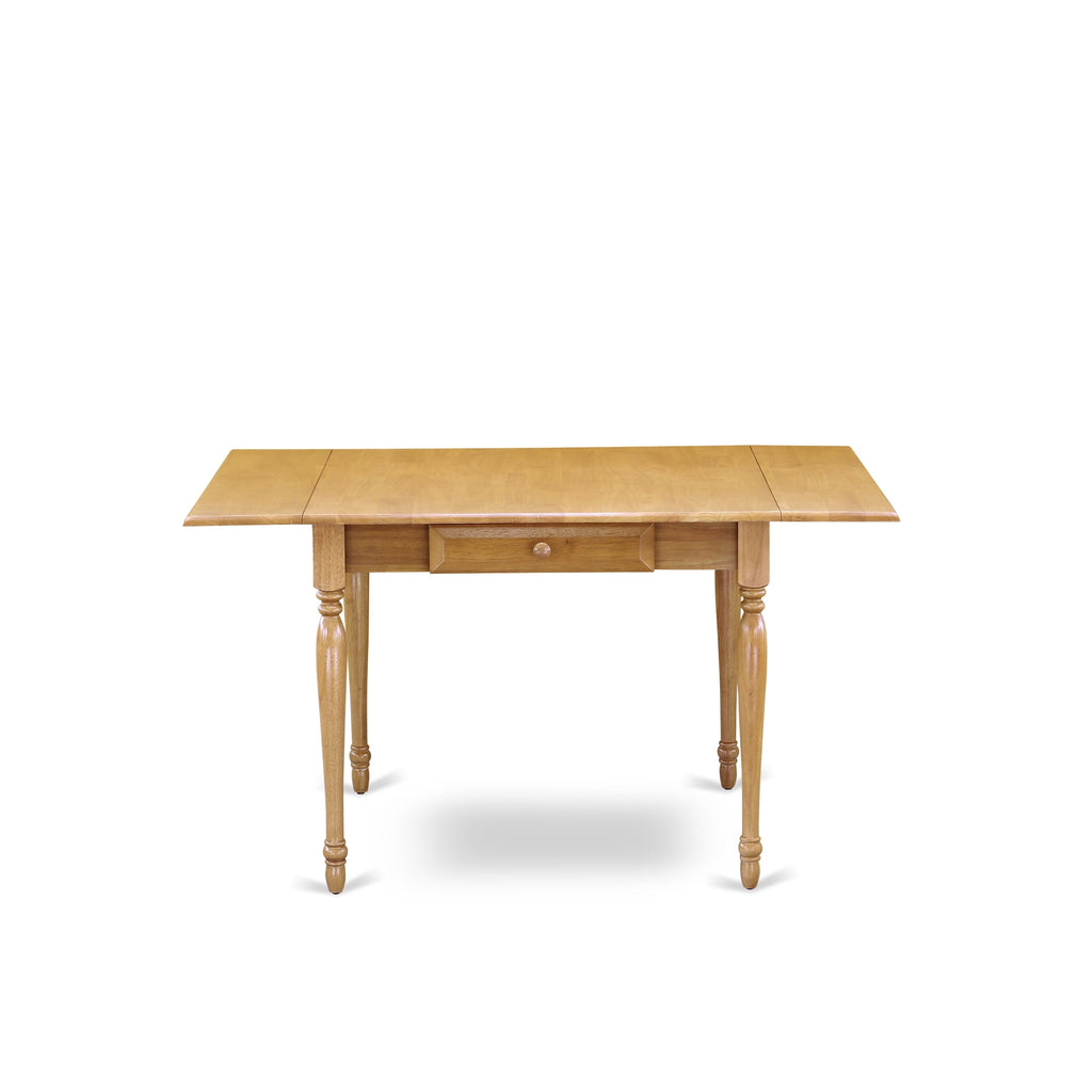 MZAV5-3UT-Q 5 Piece Oak Dining Ensemble with Dropleaf Table and Cushioned Seats
